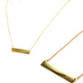 Hand engraved recycled brass bar necklace
