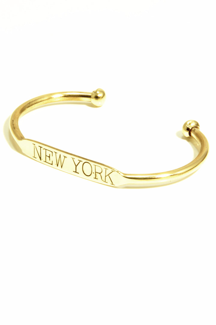 Hand stamped brass cuff "NEW YORK"