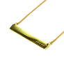 Hand engraved recycled brass bar necklace