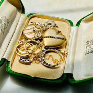 Victorian starburst gold-filled locket necklace