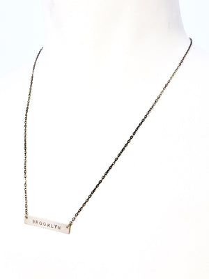 'Barmaid' thin bar necklace, Custom engraved