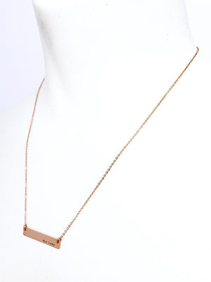 'Barmaid' thin bar necklace, Custom engraved