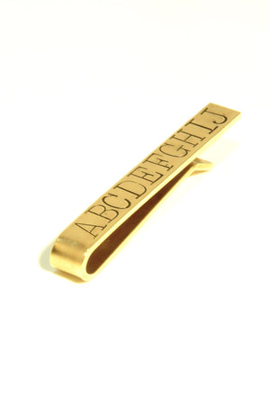 custom stamped mens brass tie bar