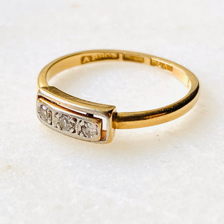 Antique Art Deco Diamond Trilogy Ring