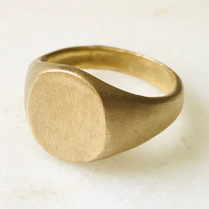 Brass oval signet ring