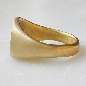 Signet ring oval blank brass