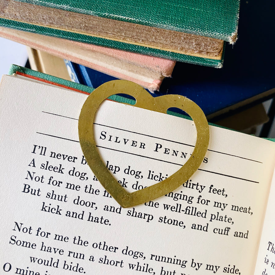 Heart Brass Bookmark Vintage