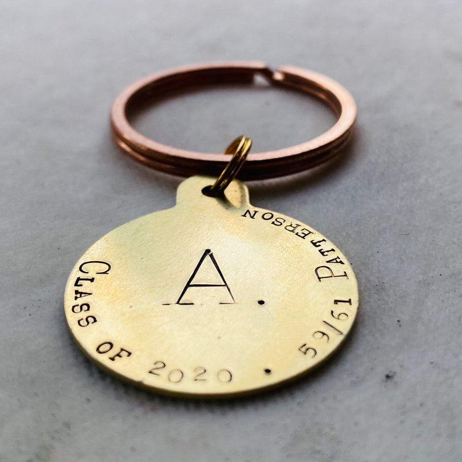 Vintage Brass Keyrings, With Initial or Custom Engraved