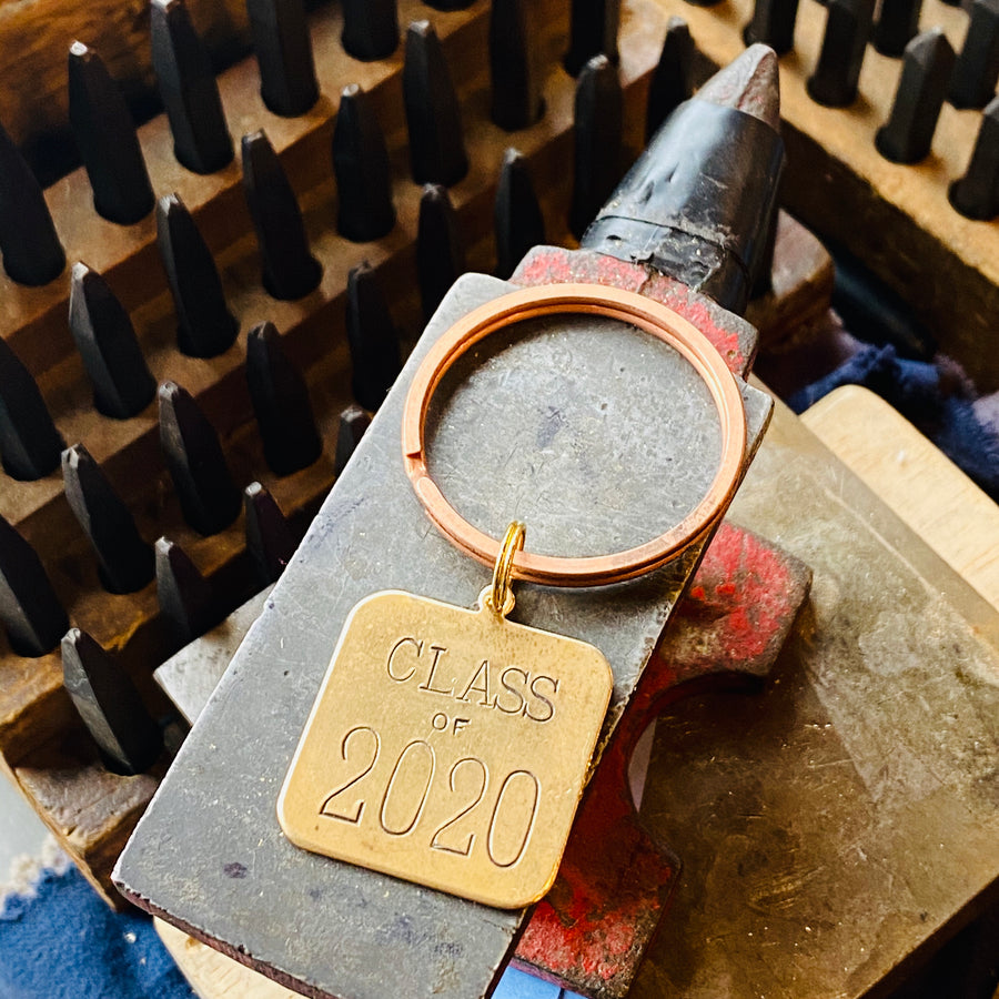 Vintage Brass Keyrings, With Initial or Custom Engraved
