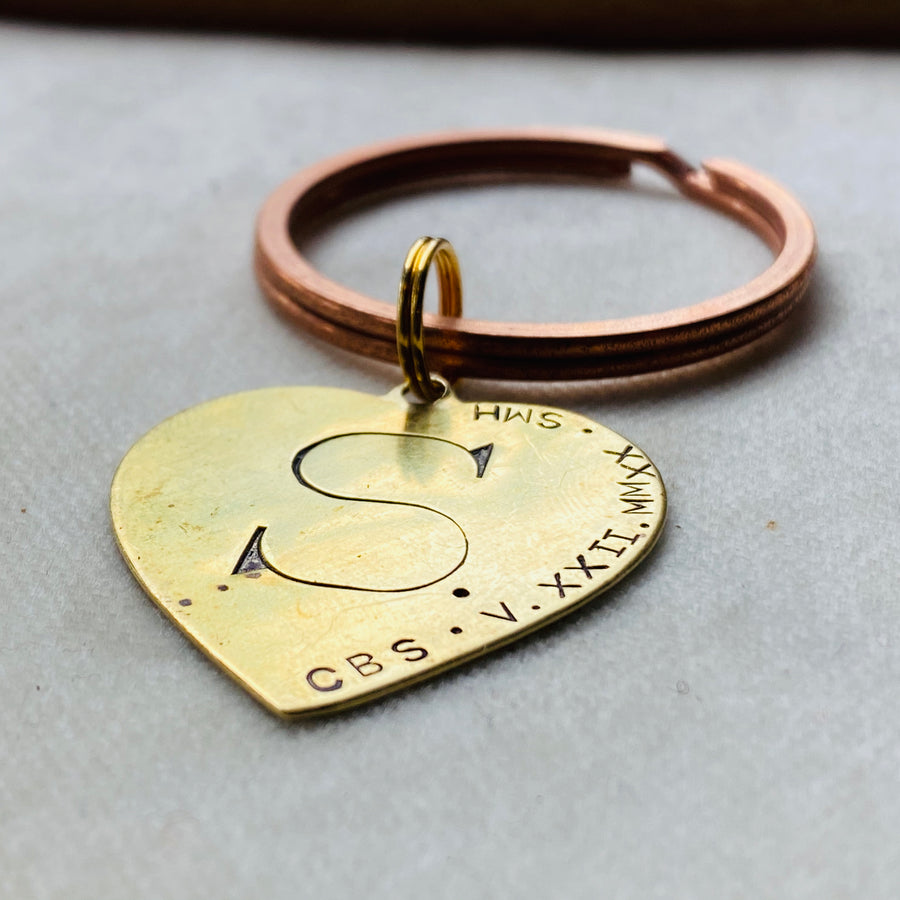 Vintage Brass Keyrings, With Initial or Custom Engraved