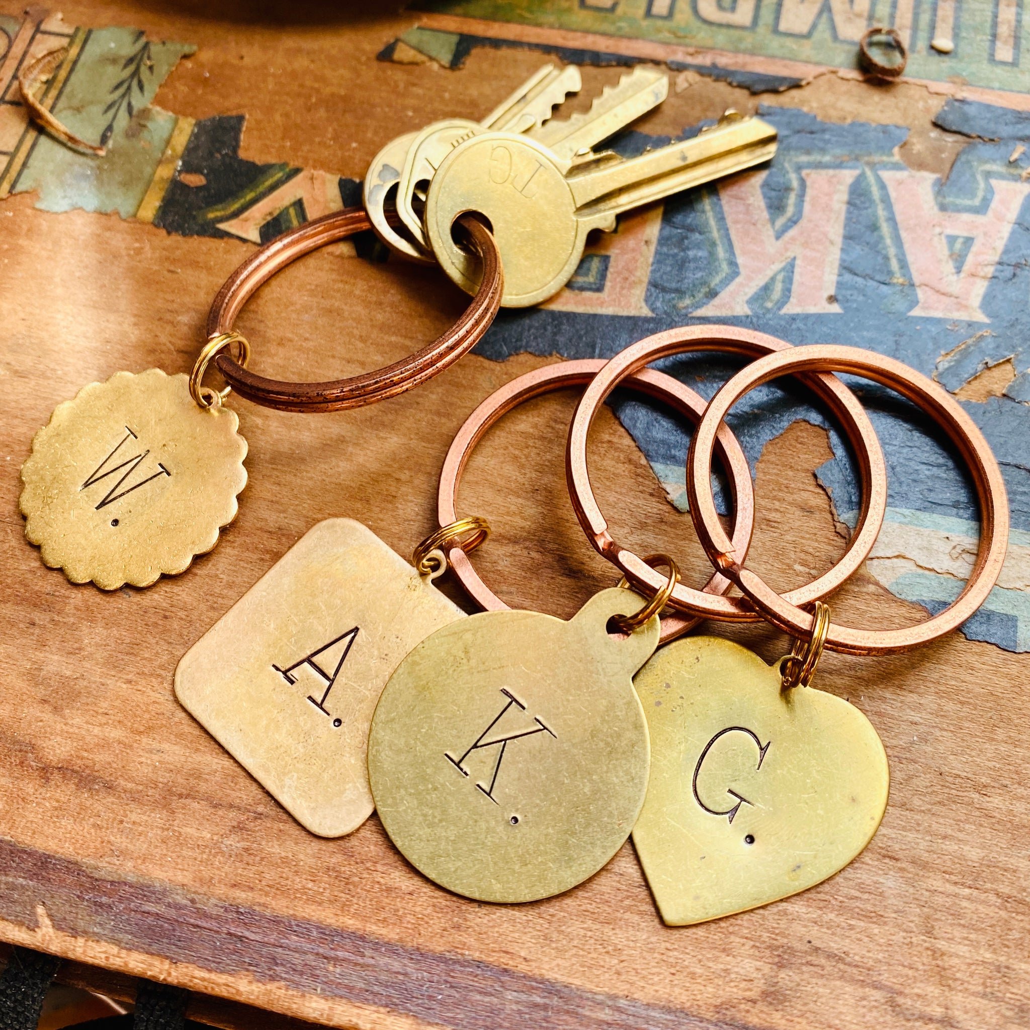 Vintage Brass Keyrings, With Initial or Custom Engraved – Thea Grant