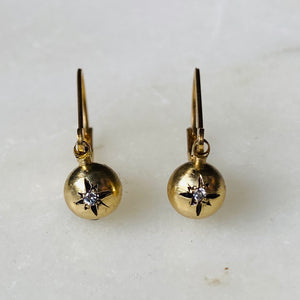 Degas Brass and Diamond Starburst Earrings