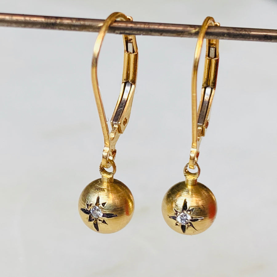 Degas Brass and Diamond Starburst Earrings