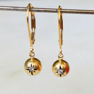 Degas Brass and Diamond Starburst Earrings