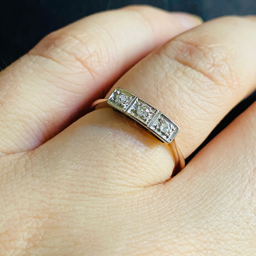 Art Deco Diamond Antique Trilogy Ring