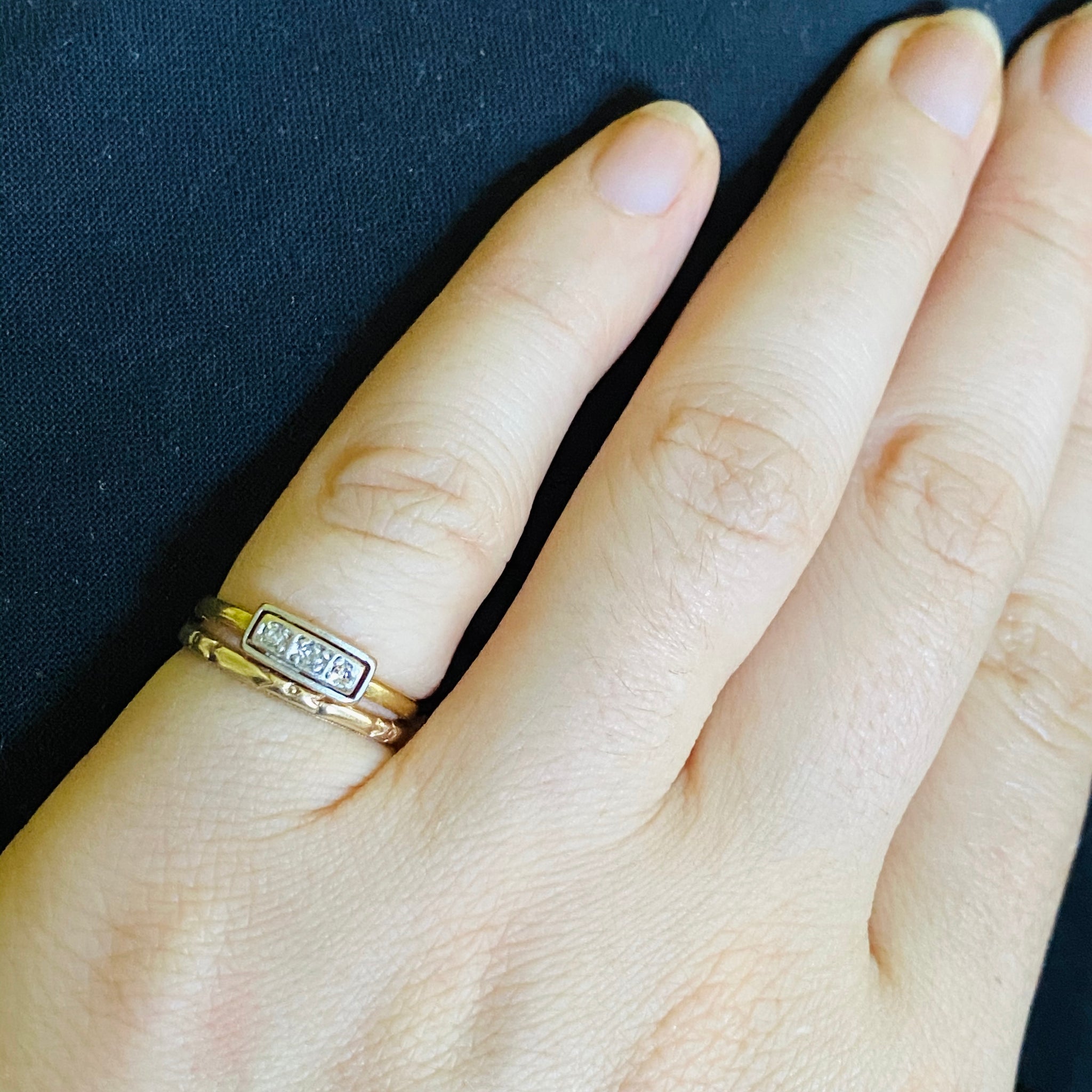 Small gold diamond ring top