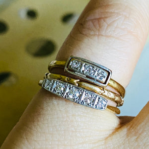 Diamond Antique ring stack wedding engagement NYC