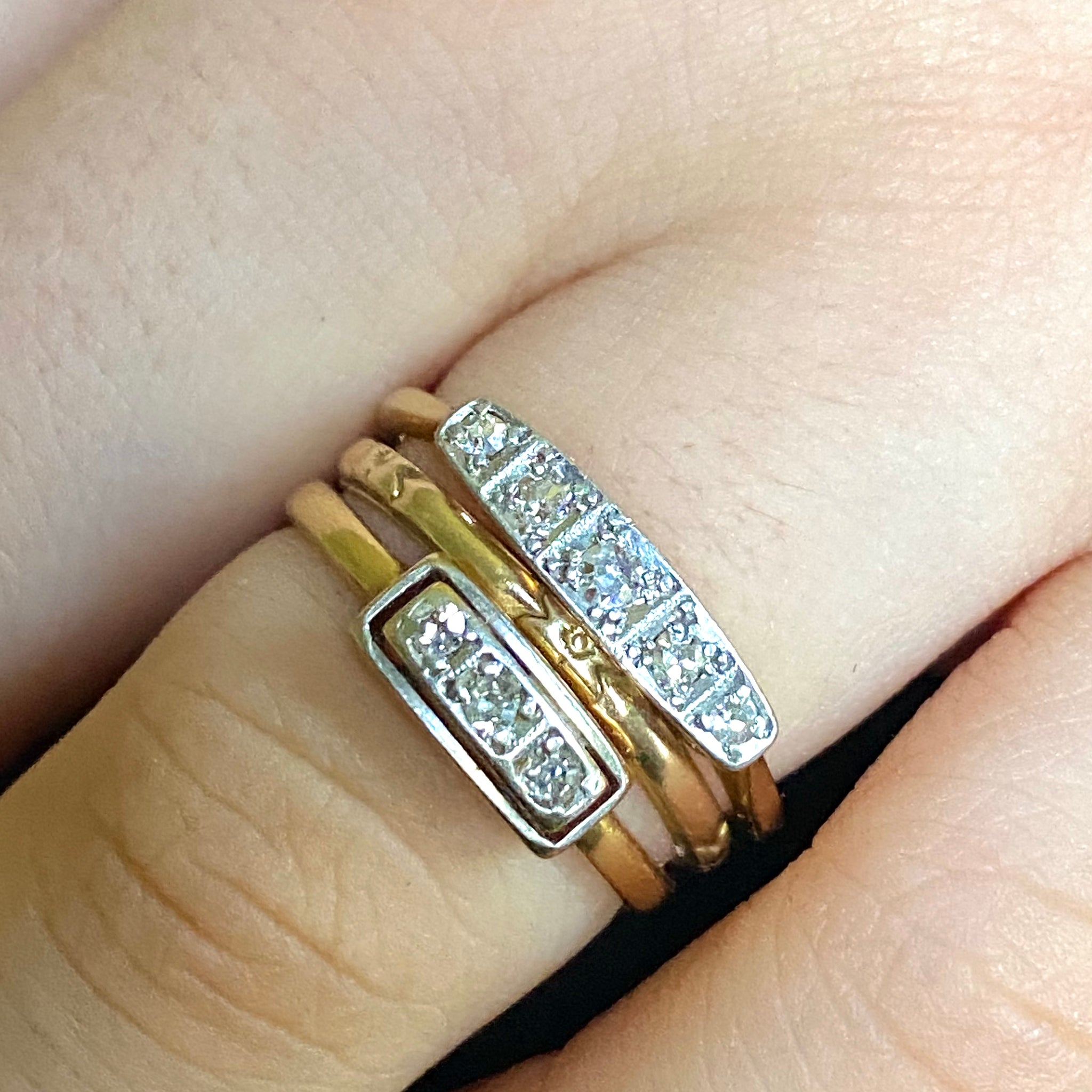 Five Diamond Small Art Deco Linear Ring Thea Grant