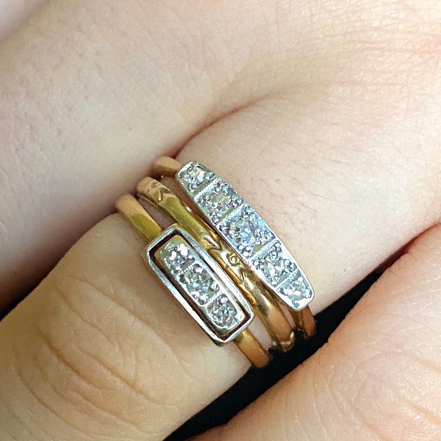 Antique diamond and gold wedding rings