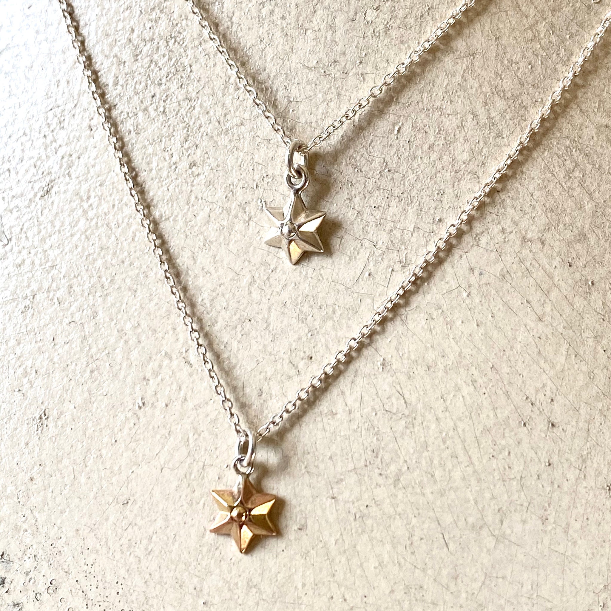 925 Sterling Silver Tiny Star Pendant Necklace – 6mm Star Slide, 16-18 Inch Chain