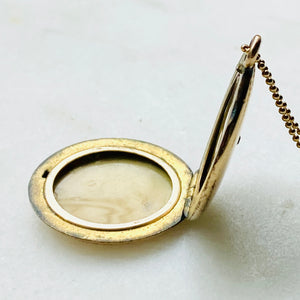 Victorian starburst gold-filled locket necklace