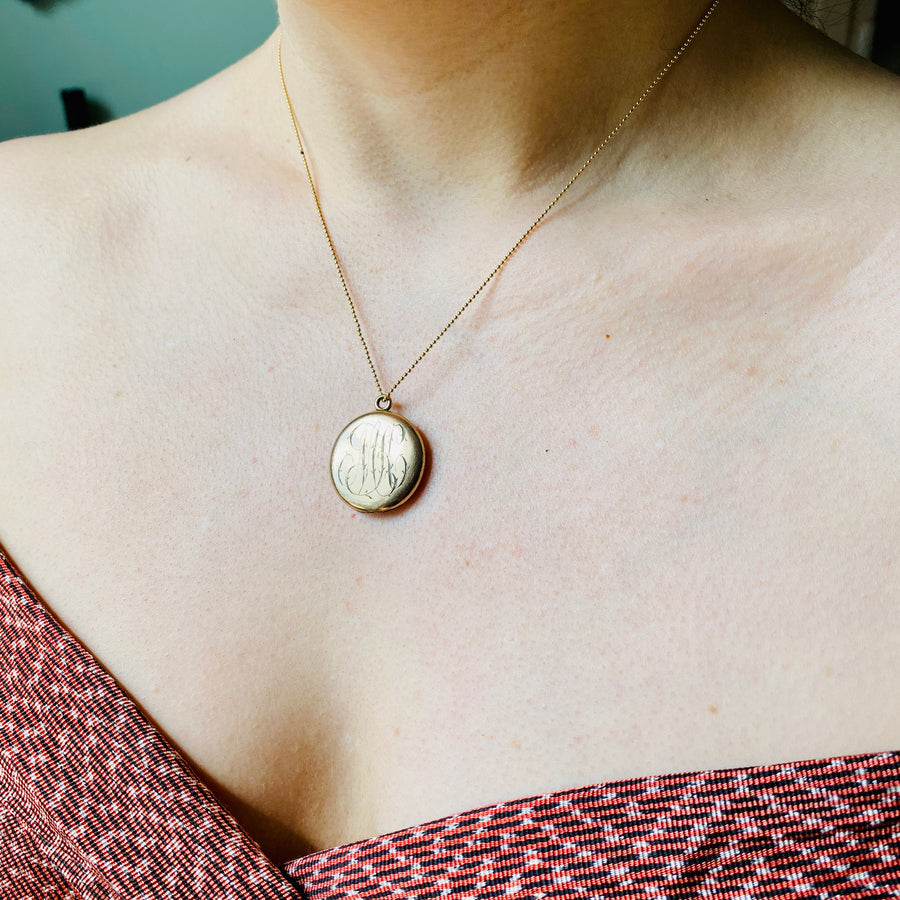 Victorian monogram locket