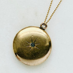 Victorian starburst gold-filled locket necklace