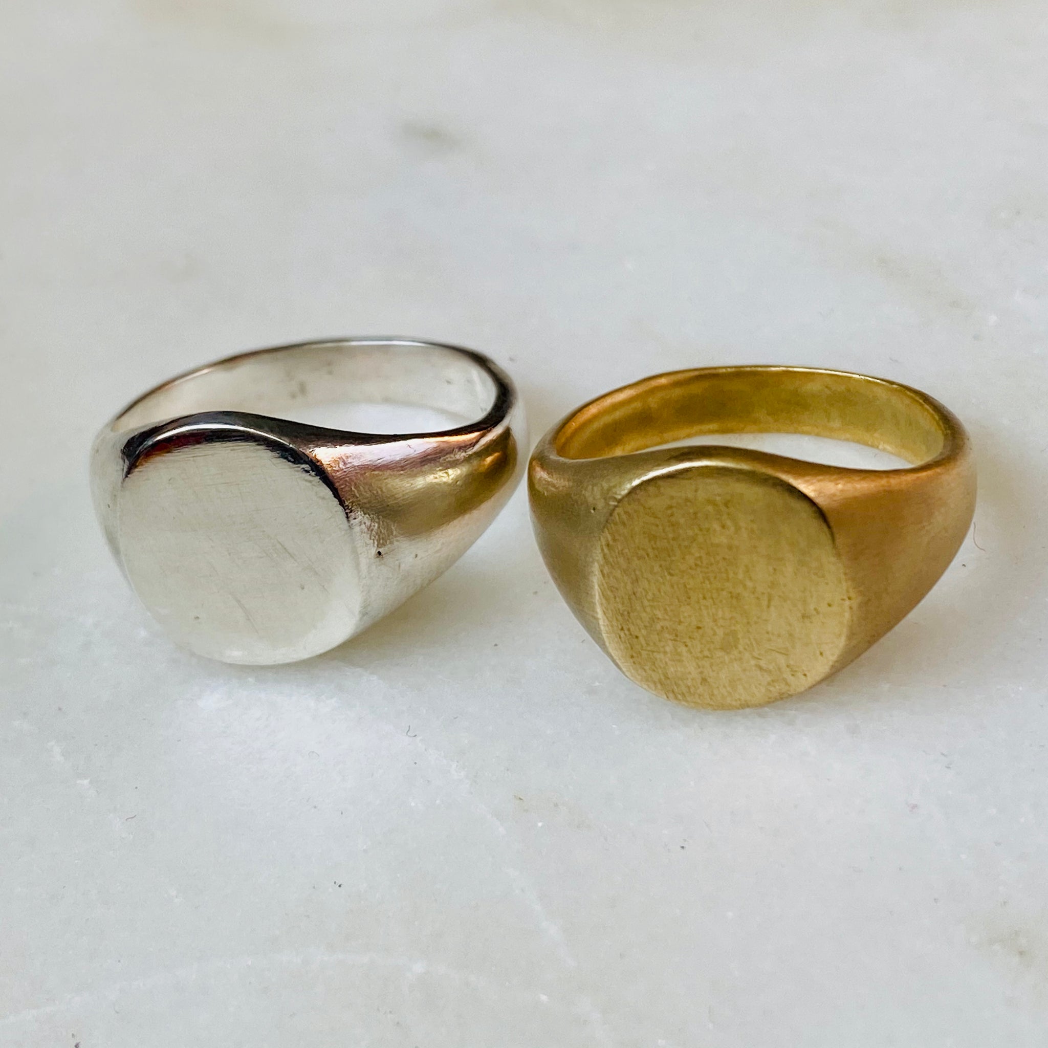 Pinard Oval Heavy Signet Ring, Blank, in Sterling Silver or Brass – Thea  Grant