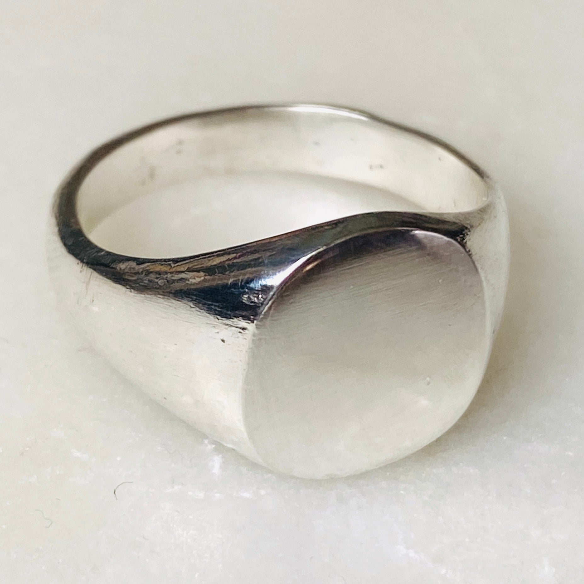 Heavy silver signet ring sales