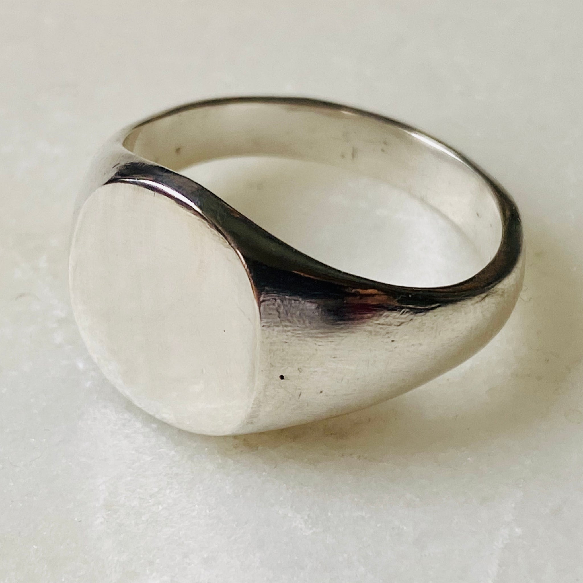 Pinard Oval Heavy Signet Ring, Blank, in Sterling Silver or Brass – Thea  Grant
