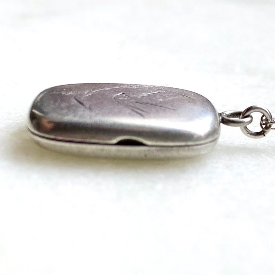 Swallow sterling silver antique locket necklace