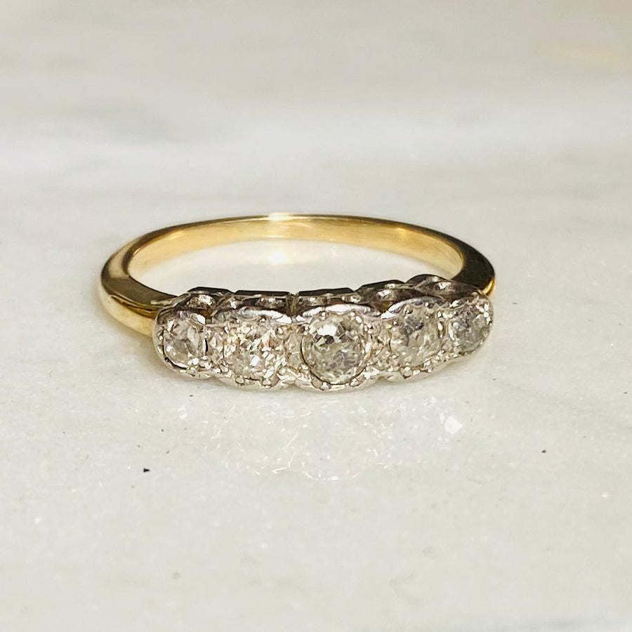 Antique 5 diamond ring on sale