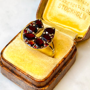 Victorian Horseshoe Garnet Gold Ring