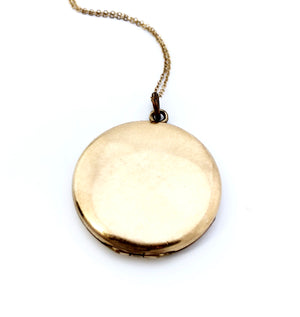 Grape clusters antique locket necklace