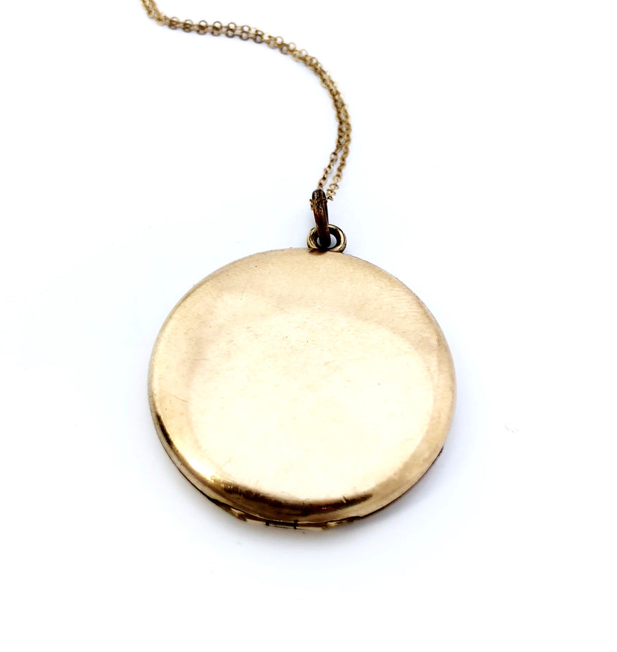 Grape clusters antique locket necklace